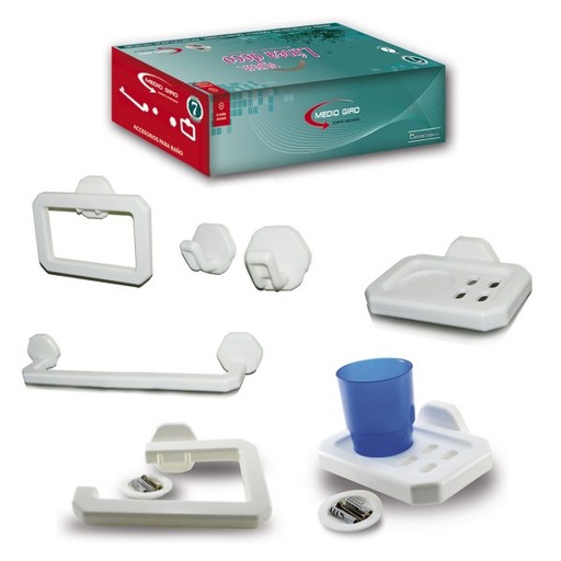[2160] SET PARA BAÑO PVC 7 PIEZAS "MEDIO GIRO"