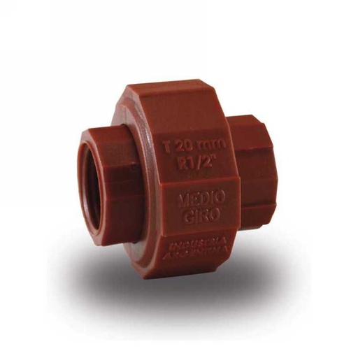 [1740] UNION DOBLE 1/2" ROSCADA (20 MM.)"MEDIO GIRO"
